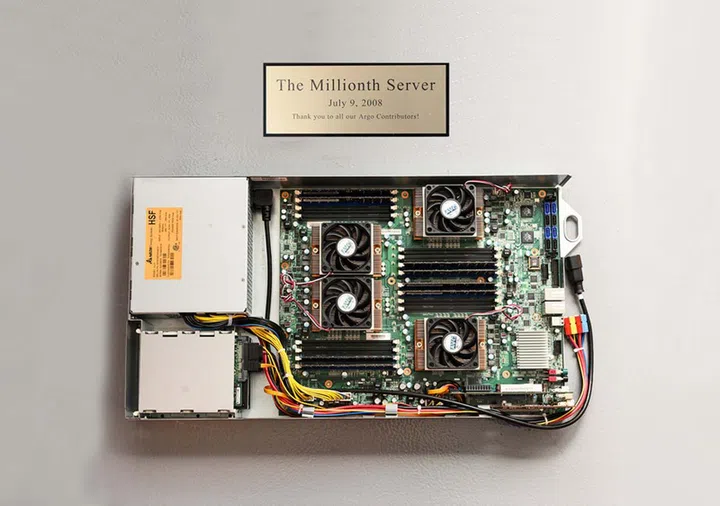 Google's "“Millionth Server,” circa 2008, was based on an AMD chip
(Image source: Google)