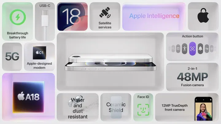 Though the iPhone 16E comes with many features, it's also lacking some compared with the iPhone 16. Photo: Apple
