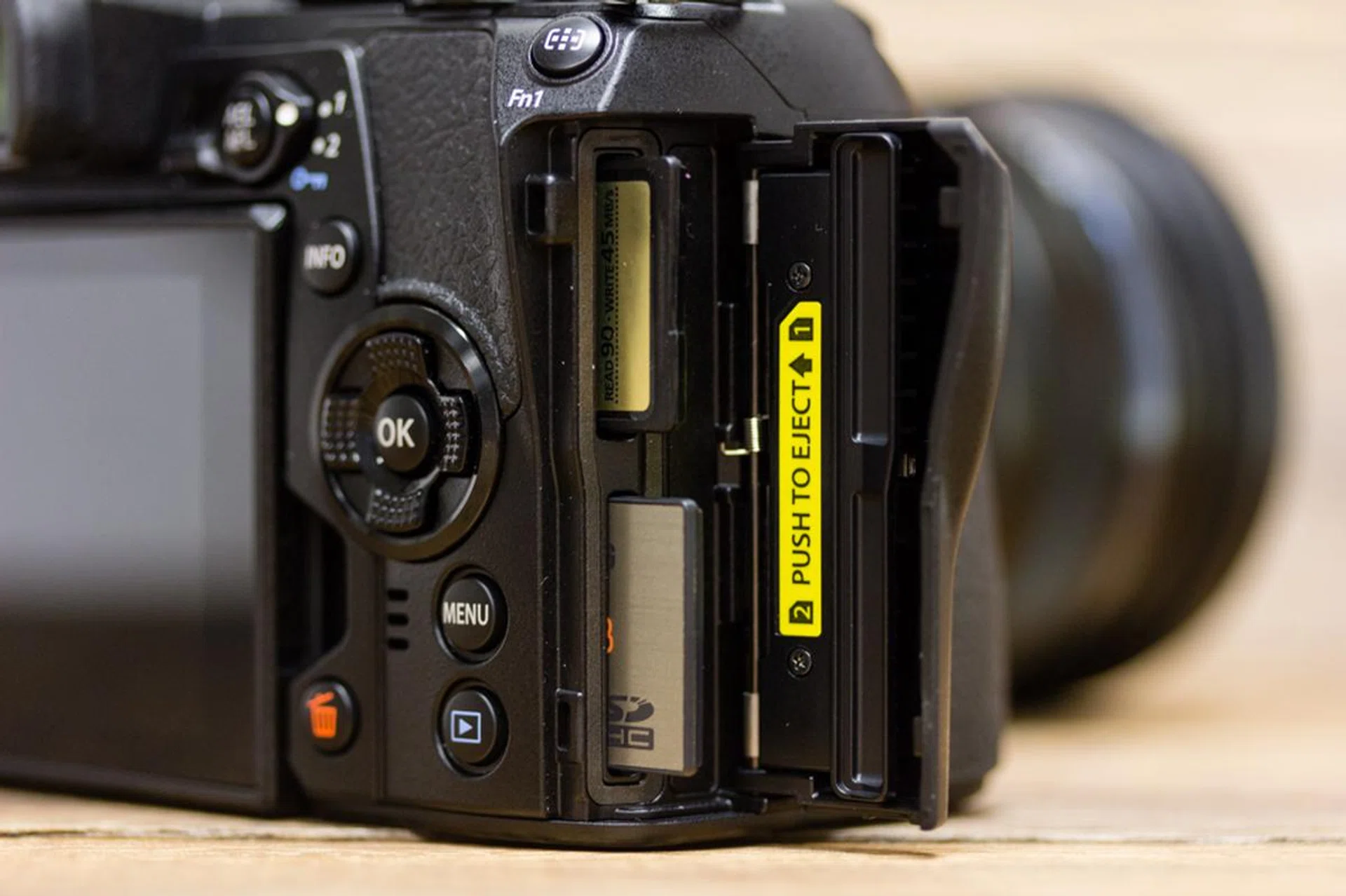 Two SD card slots are better than one, even if only one supports UHS-II cards.