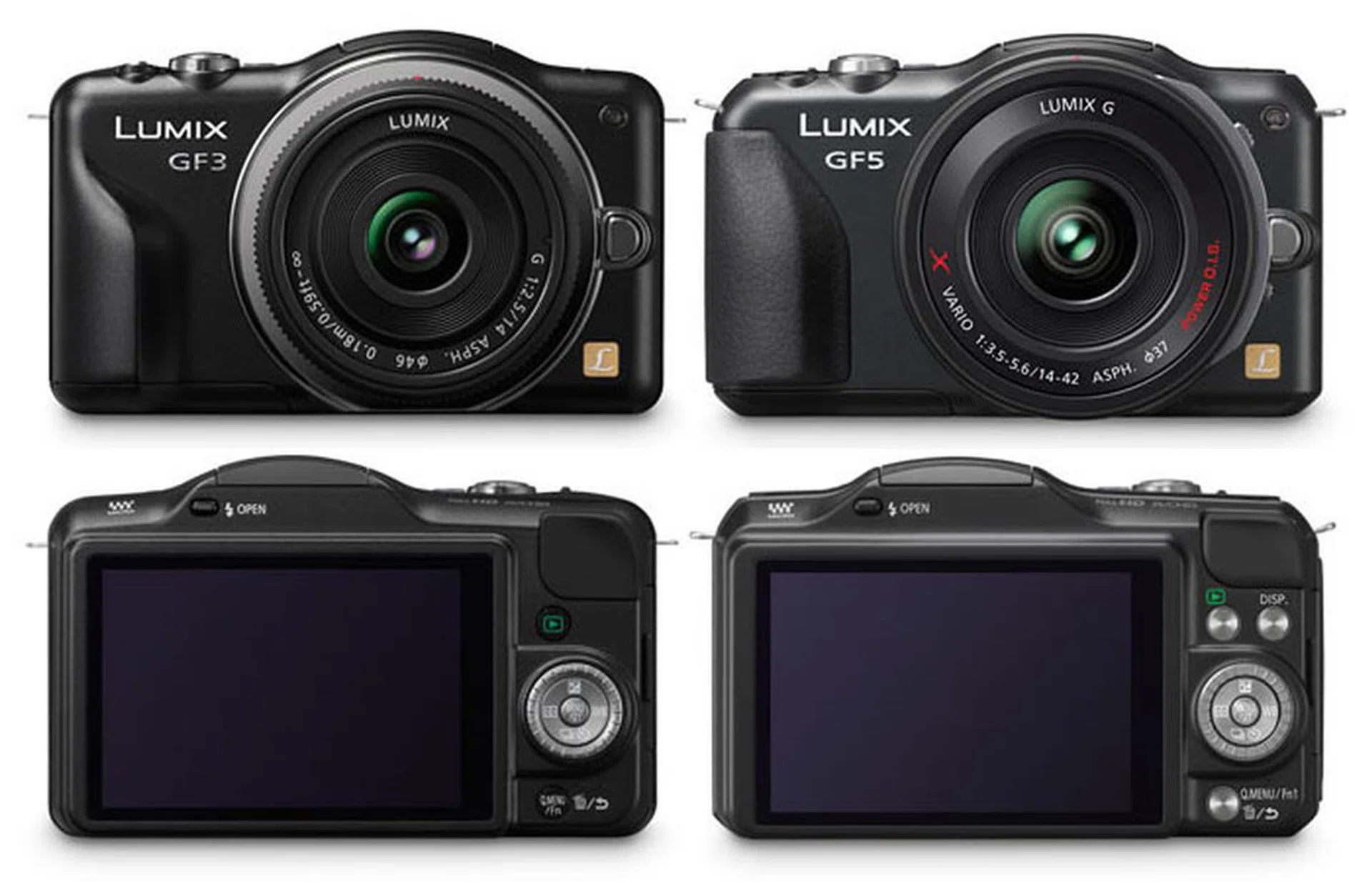 Outwardly, not much has changed between the GF3 (left) and GF5 (right). Image not to scale.