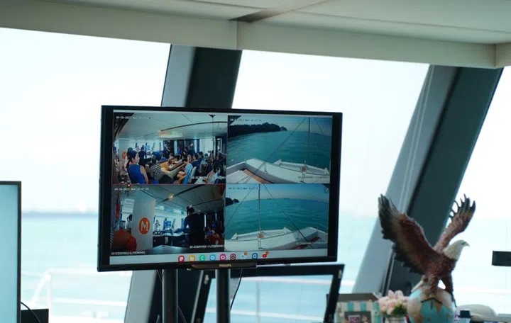 5G-enabled video surveillance footage aboard a vessel. Image source: M1.