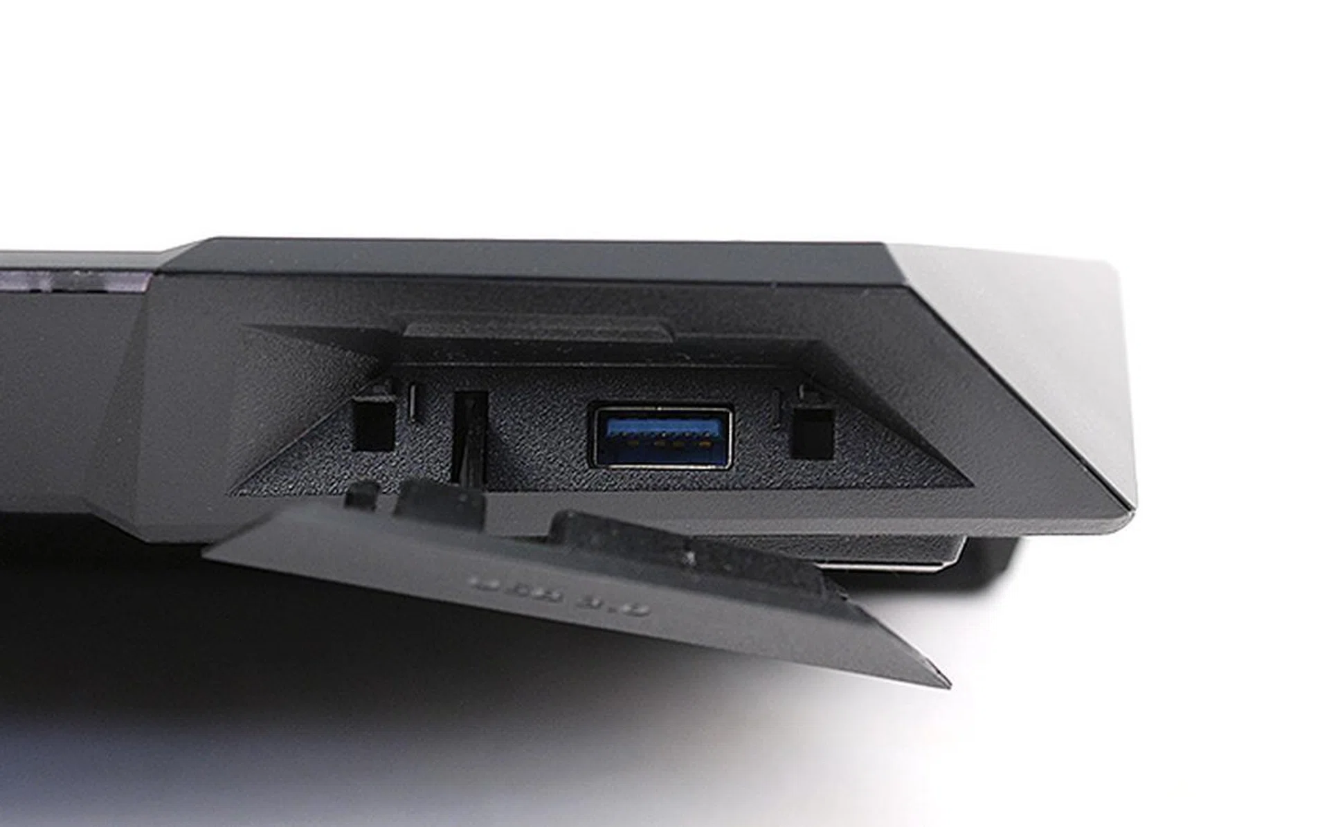 The USB 3.0 port is oddly located up front, which is strange because connecting an external storage device would break up the router's good looks.