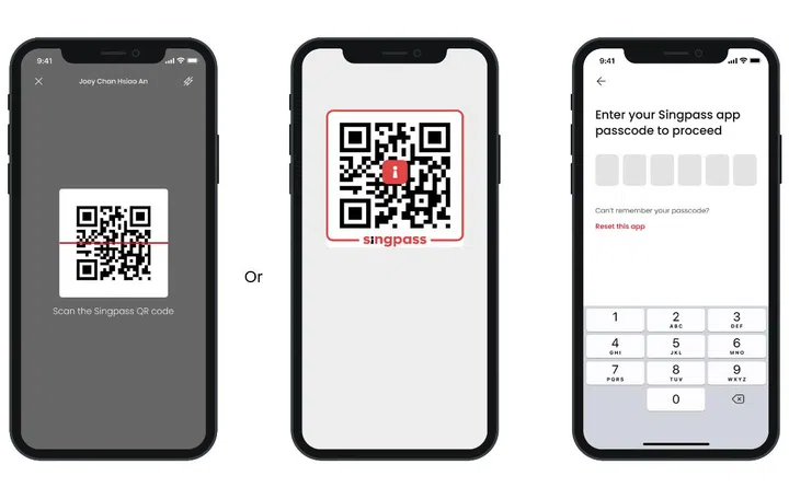 Banking customers will have to use Singpass to verify their identities when setting up their digital tokens. Photo: Singpass.