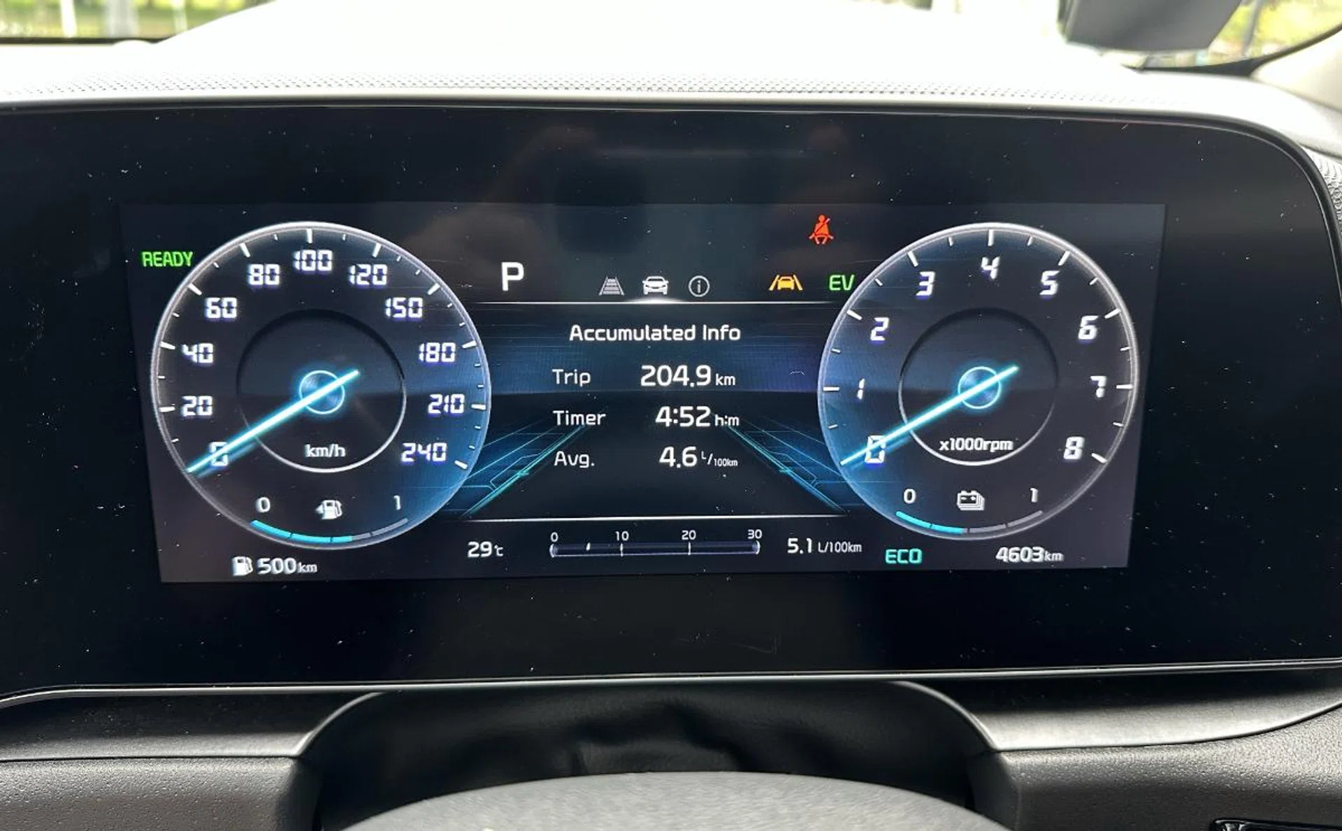 As you can see, I got very close to Kia's claimed efficiency of 4L/100km.