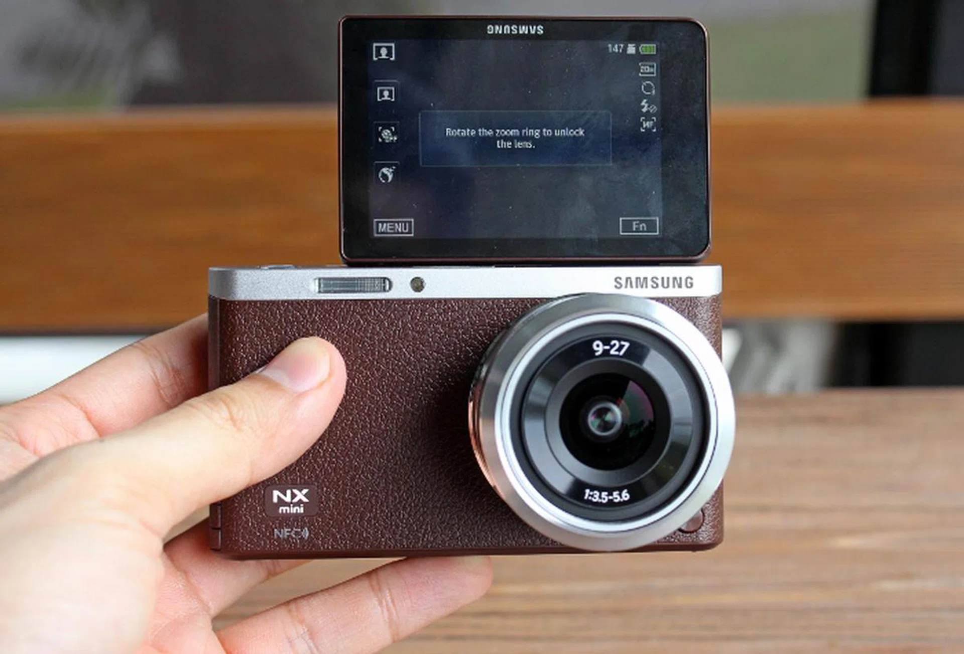 The display flips up, making it easy to take selfies.