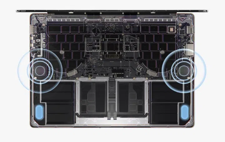 The new MacBook Pros have 6 speaker sound speakers that support Spatial Audio. (Image source: Apple)