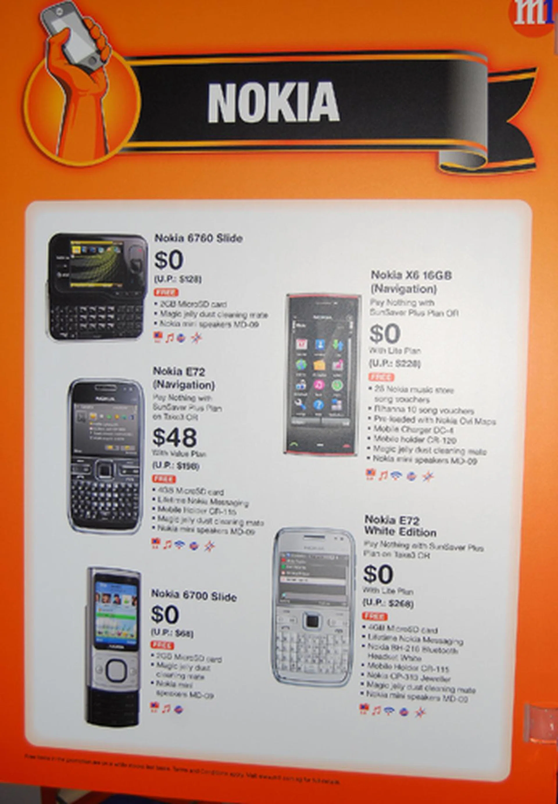 Various Nokia phones can be had from as low as $0 when you sign up with M1.