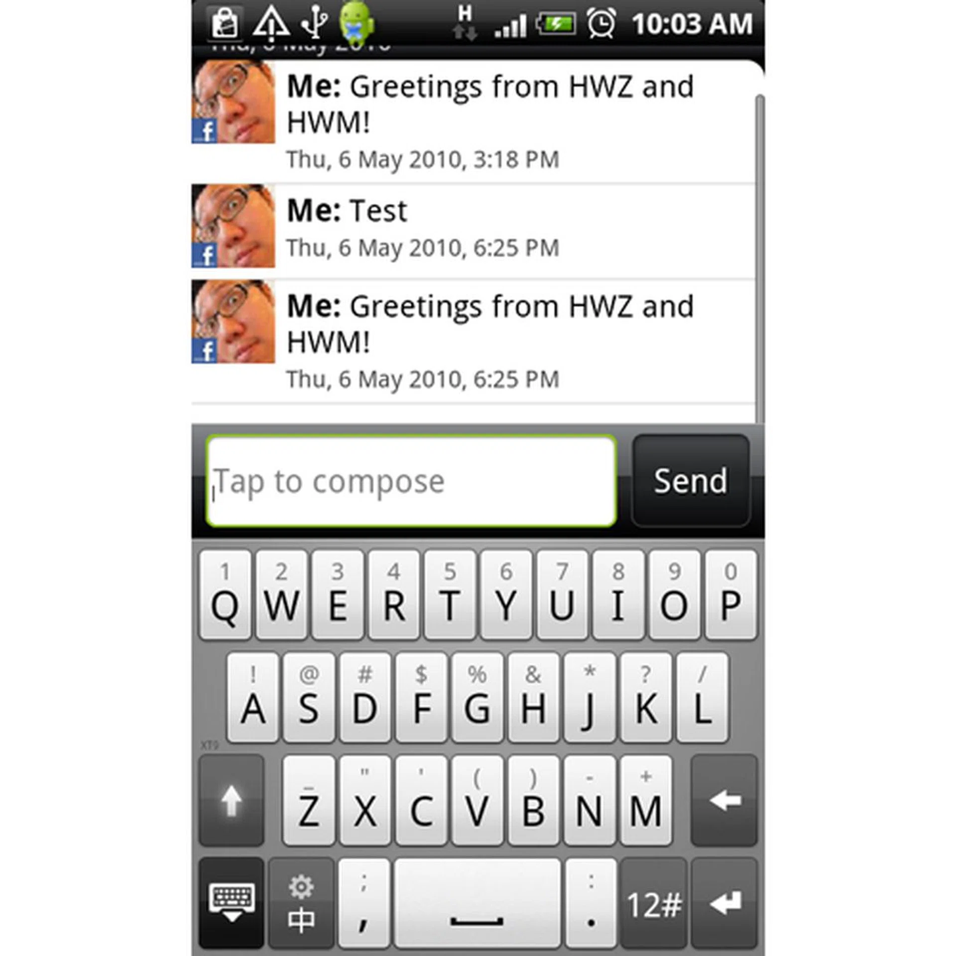 The Desire's keyboard has impressive predictive and auto-correct features.