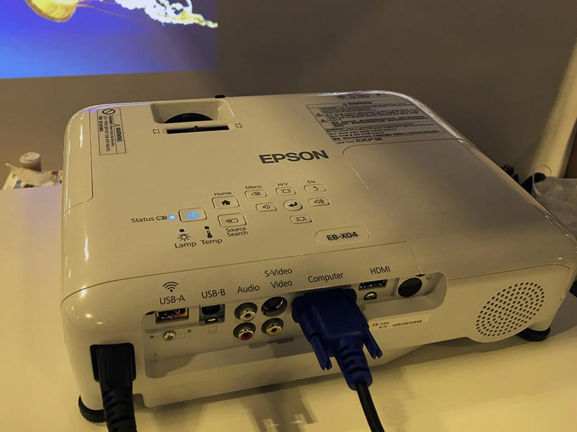 The Epson EB-X04 is an affordable 3LCD business projector with an XGA (1,024 x 768) resolution, and a color and white brightness of 2,800 lumens. Going for just $549 at CEE.
