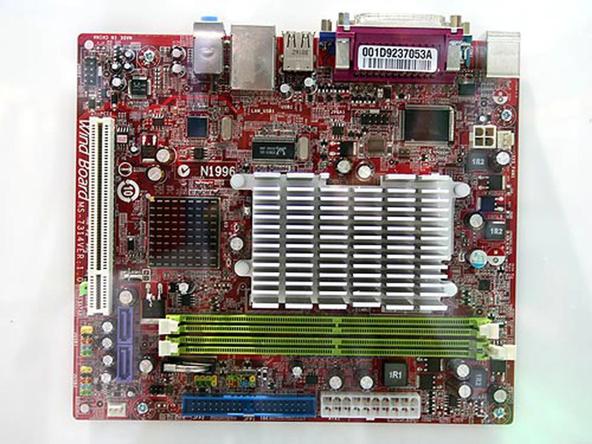  The MSI Wind Board is part of the Wind series featuring the Intel Atom processor. It features a built-in Intel Atom 230 processor clocked at 1.6GHz. The board is based on the Intel 945GC chipset paired with the Intel ICH7 southbridge. It also comes with basic connectivity such as 100Mbps LAN, two SATA II ports, six USB 2.0 ports and HD audio output.  