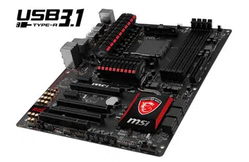 The MSI AMD 990FXA Gaming motherboard is the first AMD motherboard to support both USB 3.1 and the NVMe storage protocol. (Image Source: MSI)