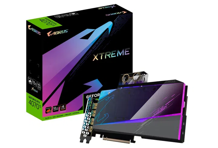 Aorus GeForce RTX 4070 Ti 12GB Xtreme Waterforce WB  (Image source: Gigabyte)