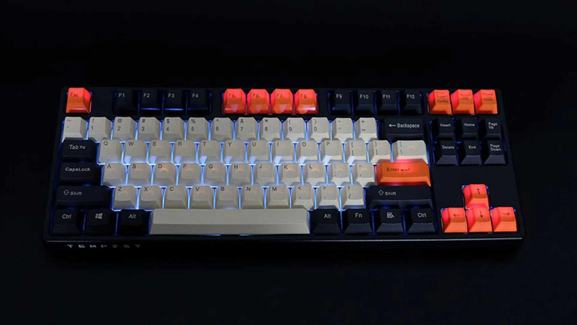 Conversely, the bleeding is more obvious on the orange keycaps on the Monarch.