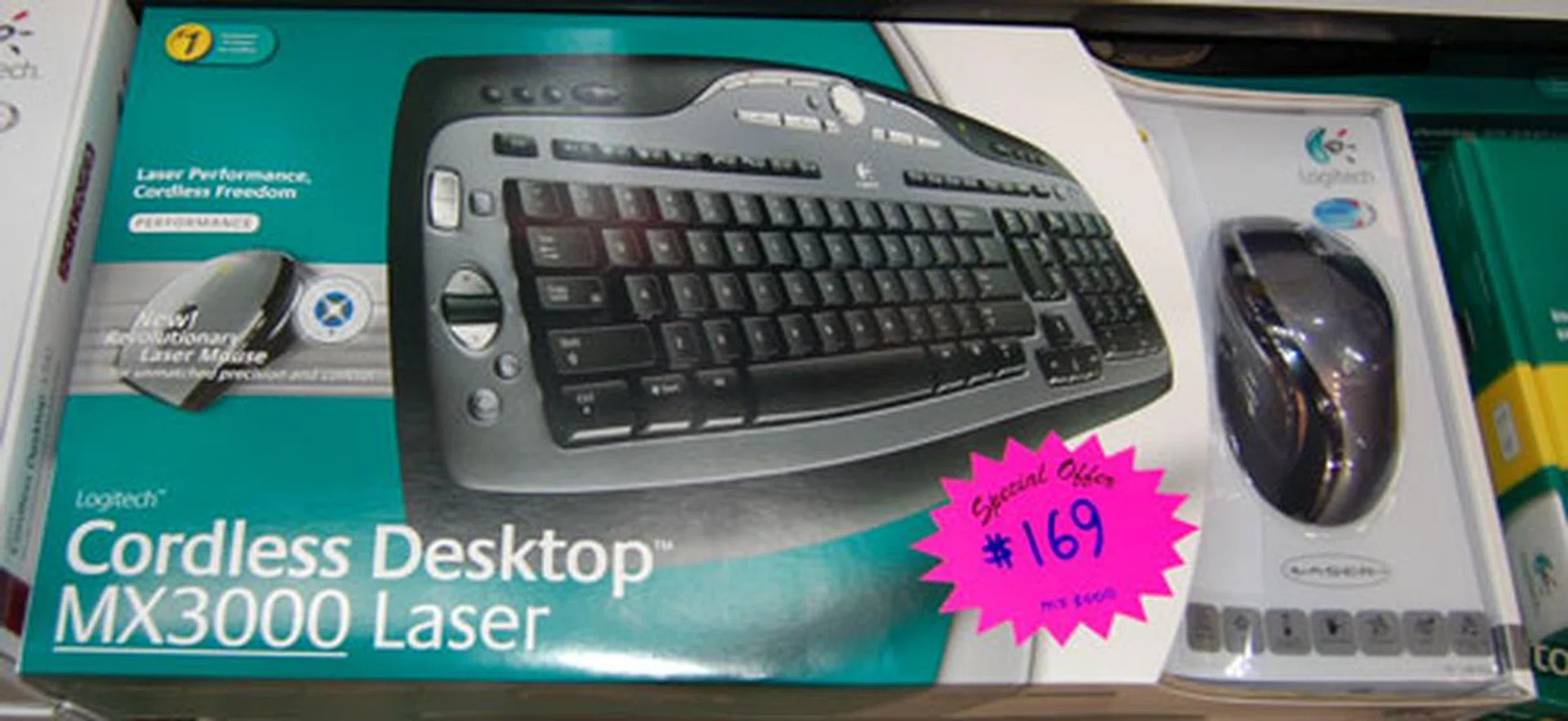 It is a good time to replace your wired keyboard and mouse with the Logitech Cordless Desktop MX3000 Laser which is on offer at S$169 now.