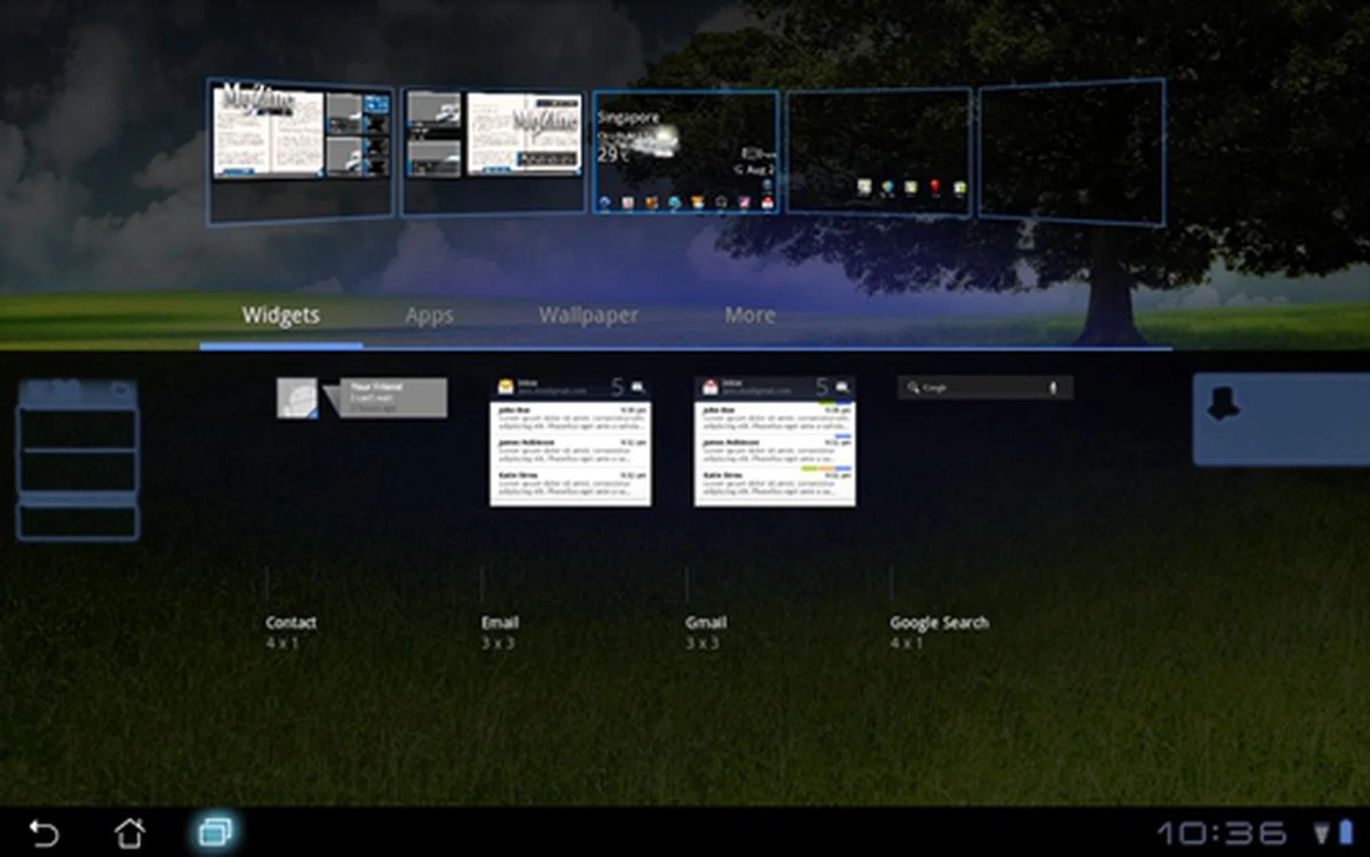 ASUS retains the look and feel of the stock Honeycomb user interface while adding a couple of its own widgets to make it more user friendly. 