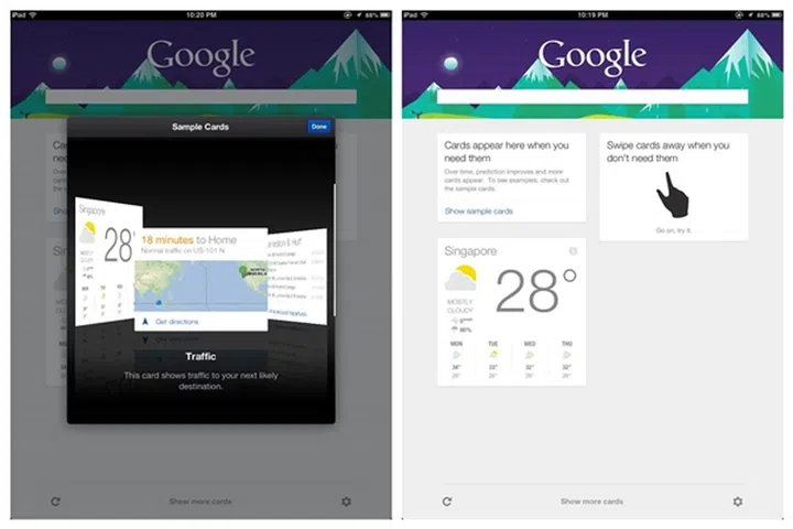 Google Now is available for iPhone and iPad.