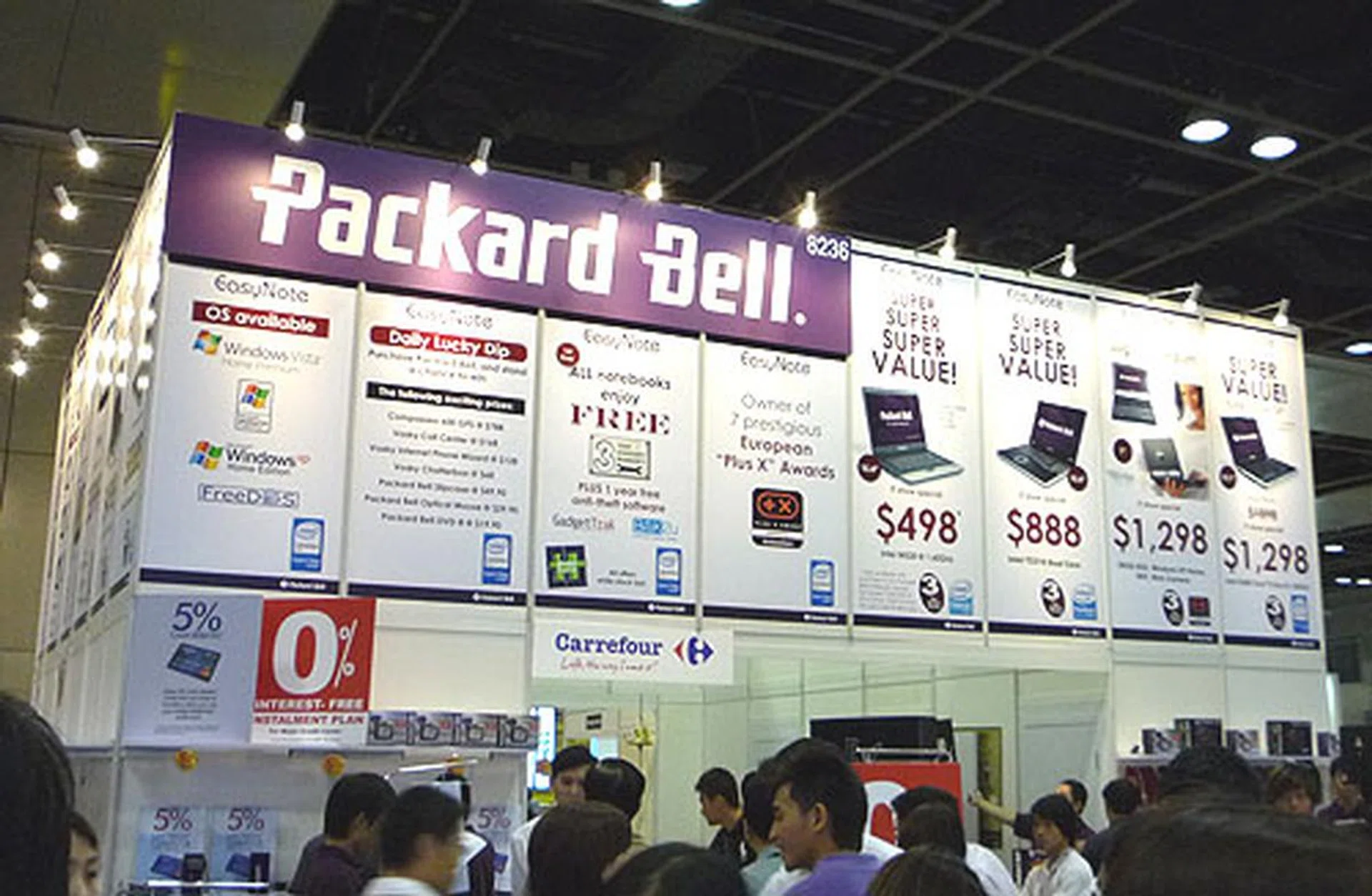  Packard Bell claims to be ranked in the top three vendors in Europe and they have many models on display at the IT Show, most of which are less than $2000.  