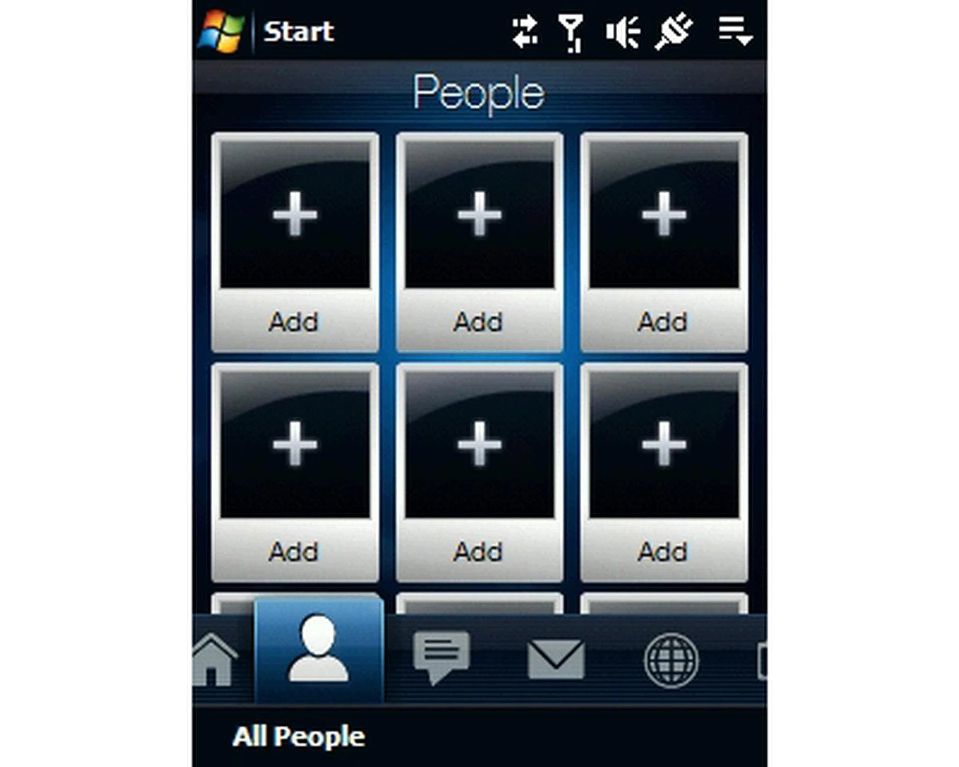The People tab won't have the name card roller effect. This is actually beneficial for the Touch 3G, since less memory is dedicated to the 3D effects and gives you a speedier navigation experience.