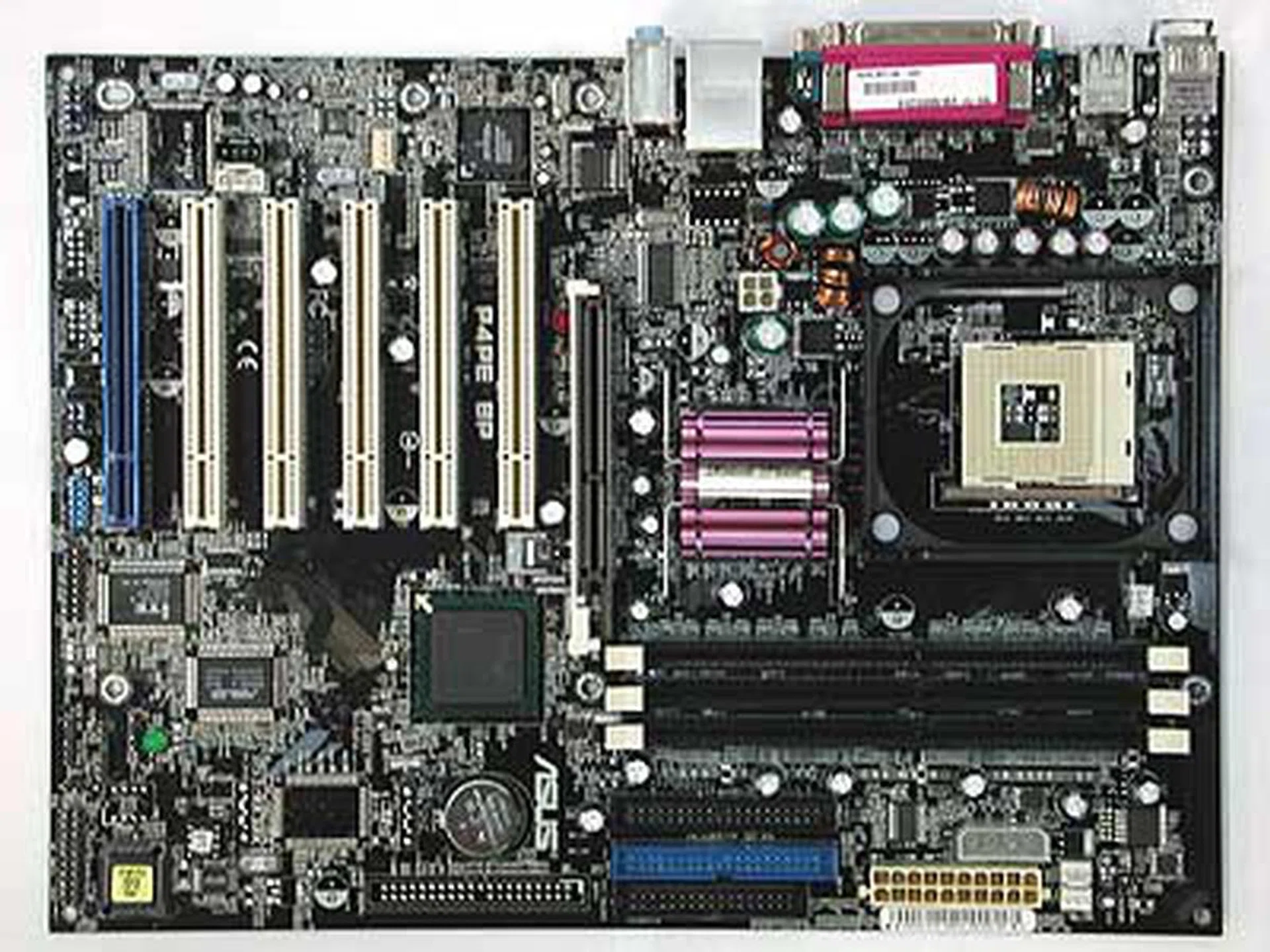 The ASUS P4PE Black Pearl motherboard.