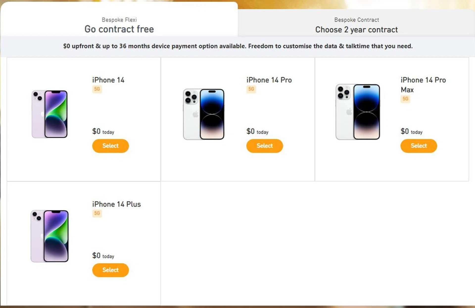 Bespoke Flexi plans by M1 for iPhone 14 series.