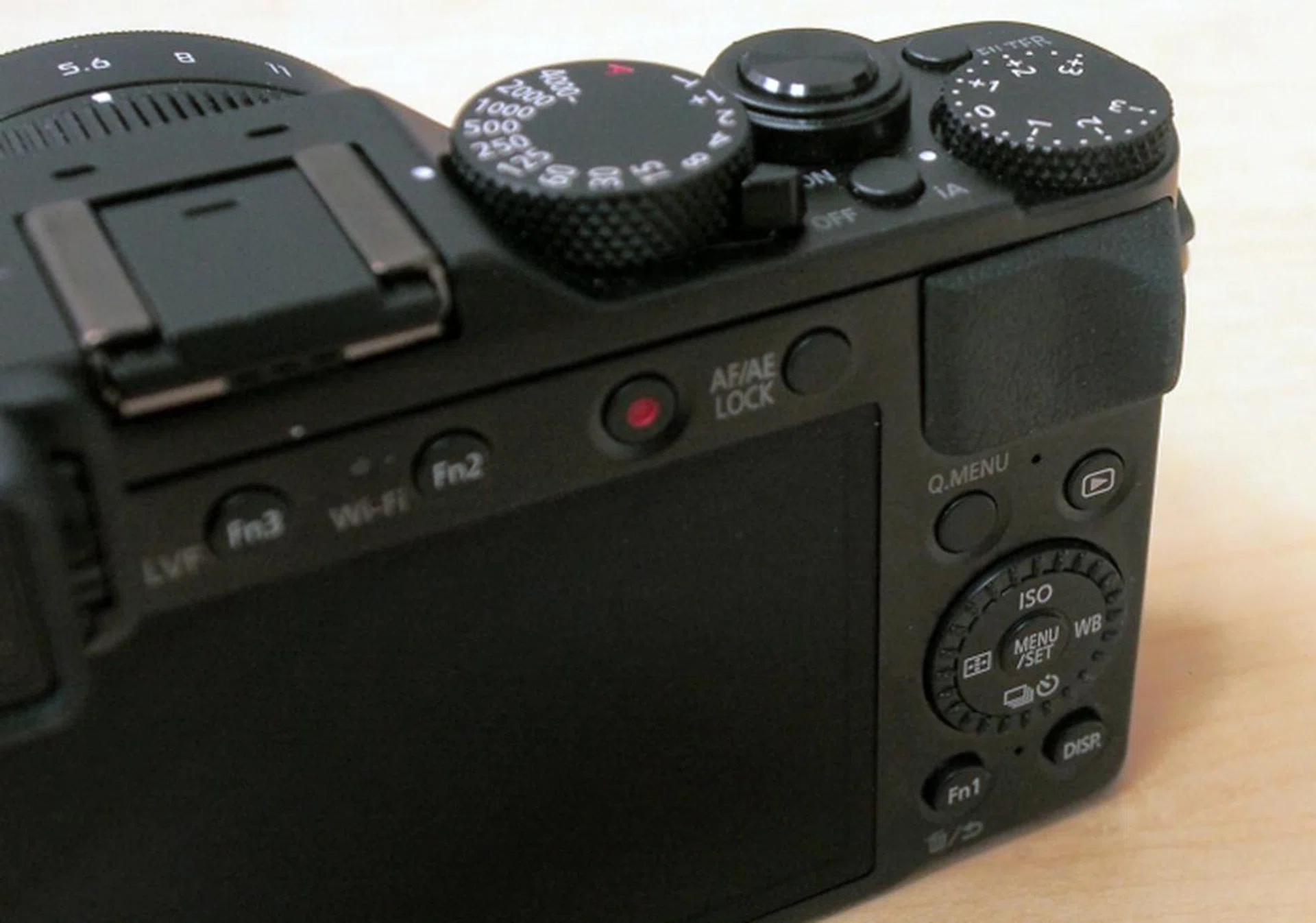 There's a thumb rest on the rear to help keep a firm grip on the camera along with the hand grip on the front.