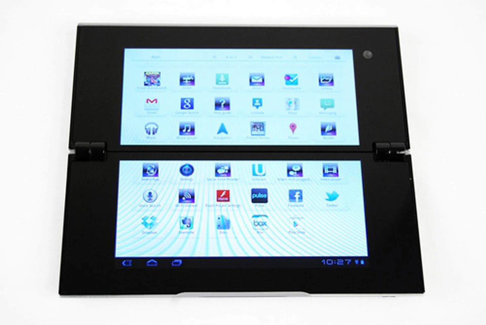 Other than the seamless flow of apps across two screens, the aesthetics of the user interface is uniform between the Sony Tablet S anad Tablet P. 