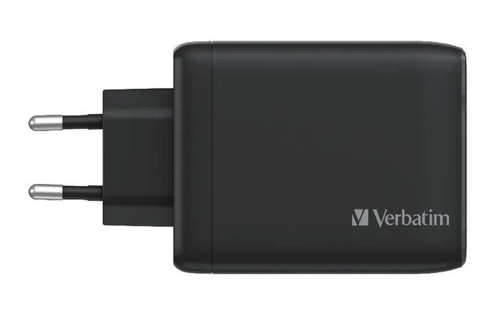 Verbatim 4 Port 100W GaN USB charger in black. (Image source: Verbatim)