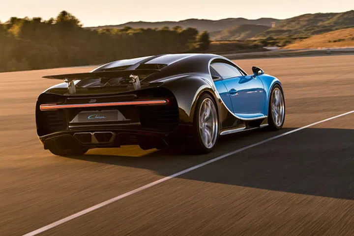 Massive rear wing ensures the Chiron stays planted to the ground. (Image source: Bugatti)