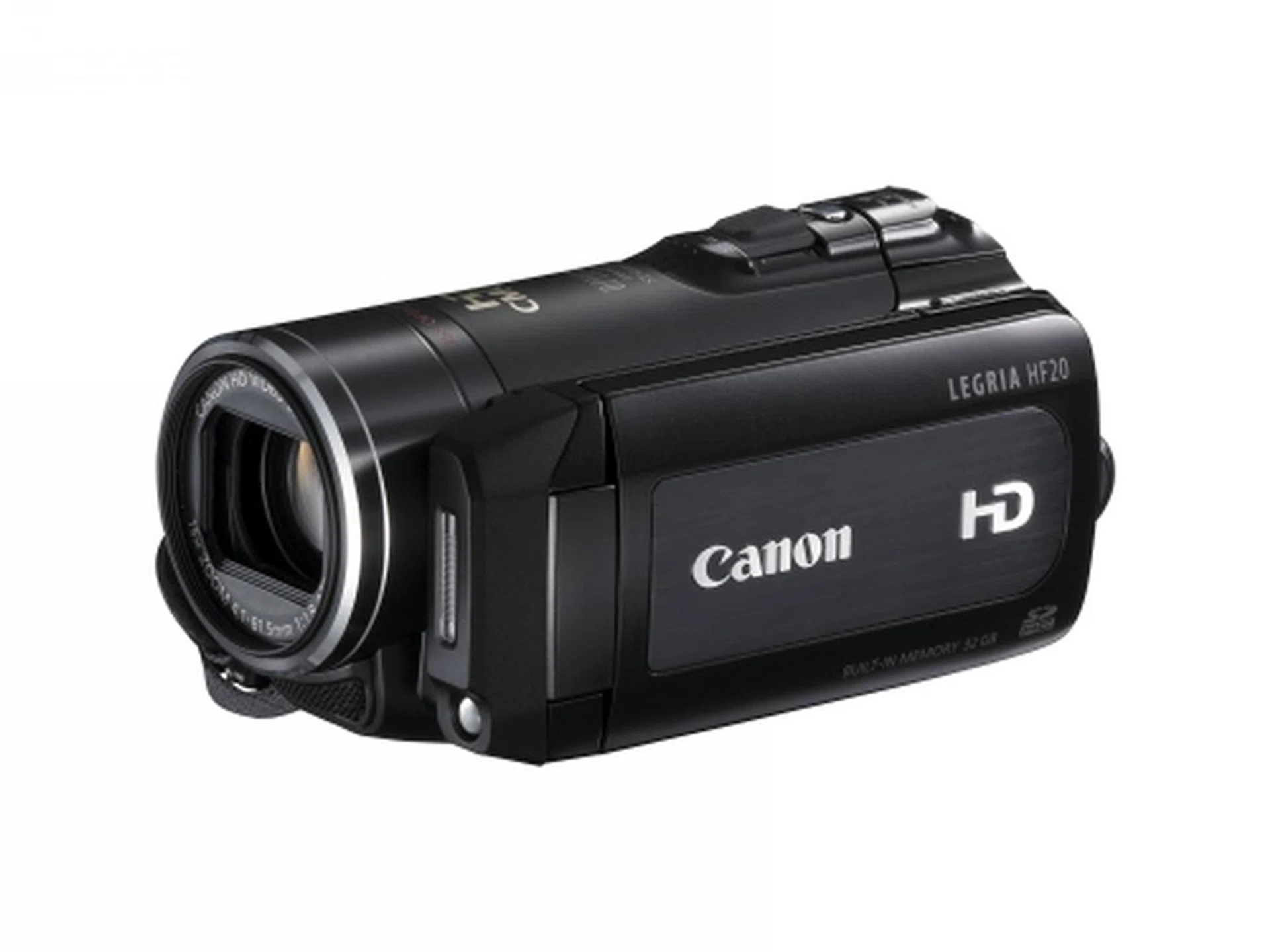 The Canon LEGRIA HF20 with built-in 32GB memory.