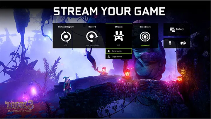 The Stream button allows you to experience the game more collaboratively with a friend. (Image Source: NVIDIA)