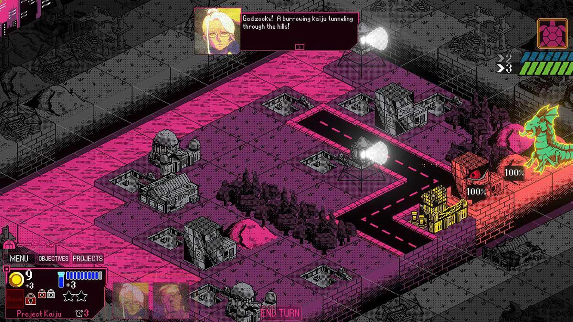 Though buildings also slow kaiju down.