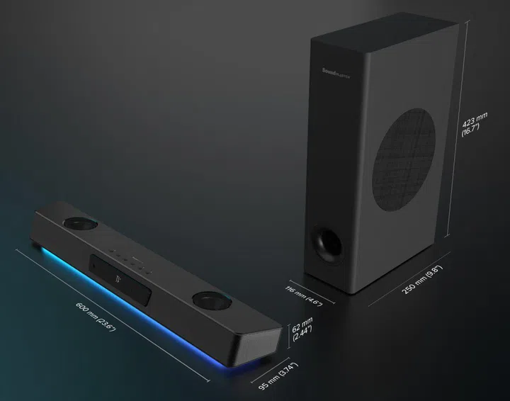 Note that the subwoofer is much thinner, and occupies less depth, but it's also taller. The overall volume occupied is however much lesser, and thus, the subwoofer can fit in tighter confines.
