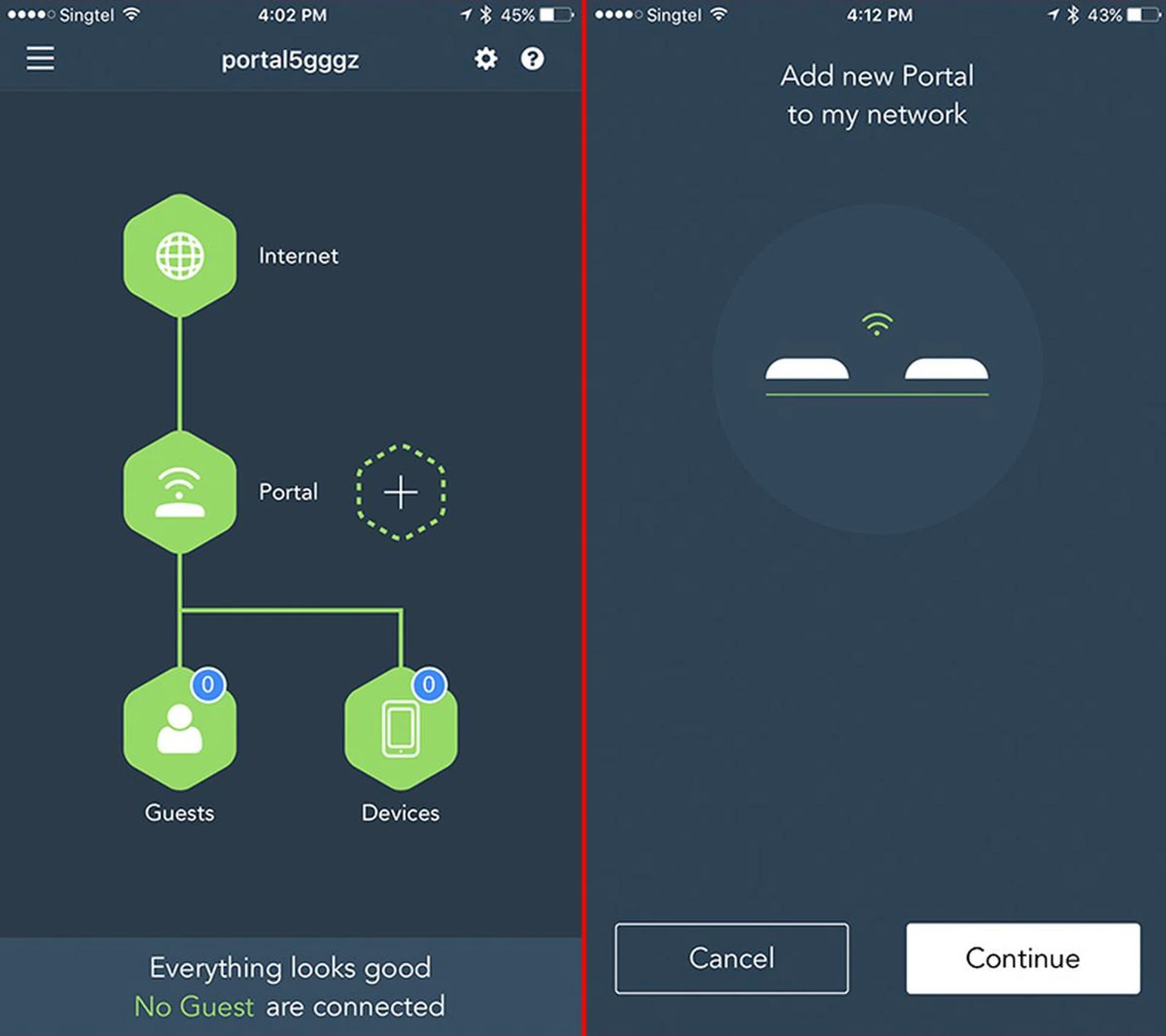 The app lets you manage some aspects of the router and also lets you add another Portal router to create a mesh network.