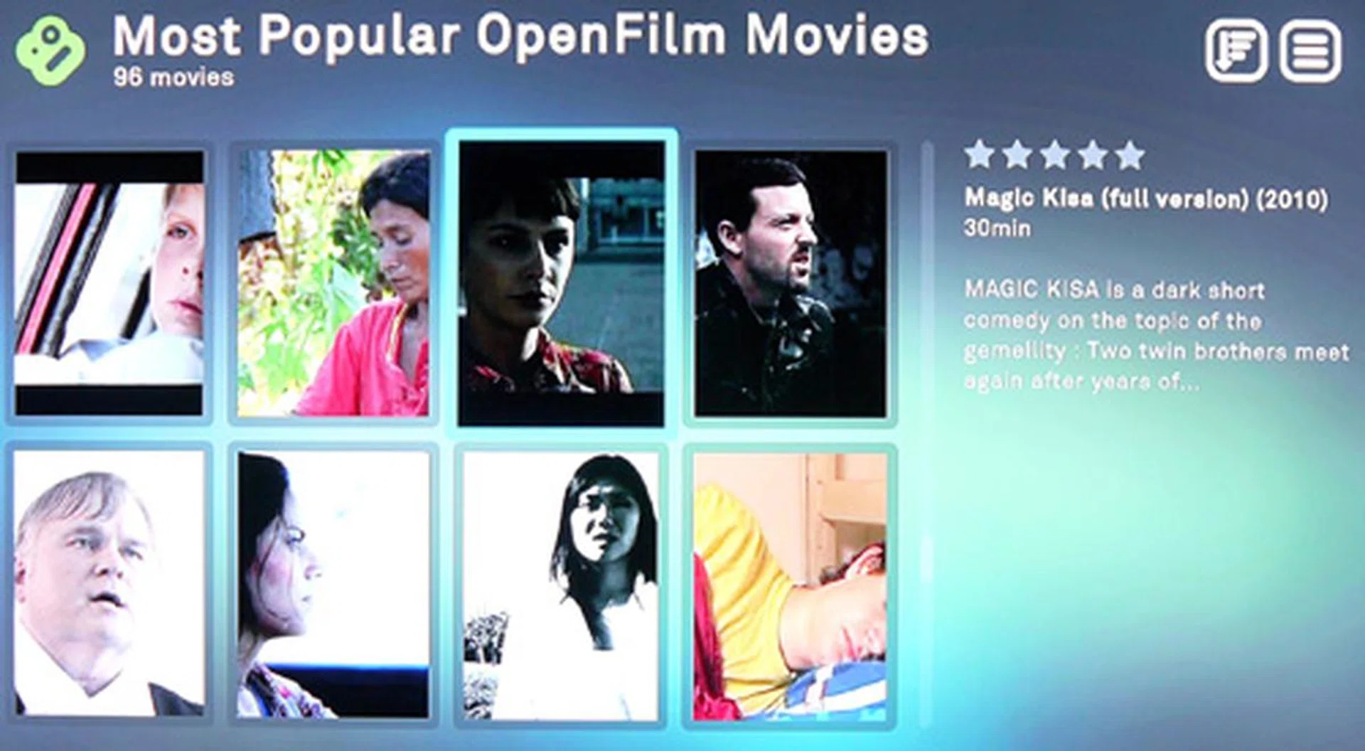 OpenFilm's mix of quirky indie films isn't exactly Hollywood material. As a bonus, we did not encounter any streaming issues when selecting various films at random, such as the French noir film "Magic Kisa".
