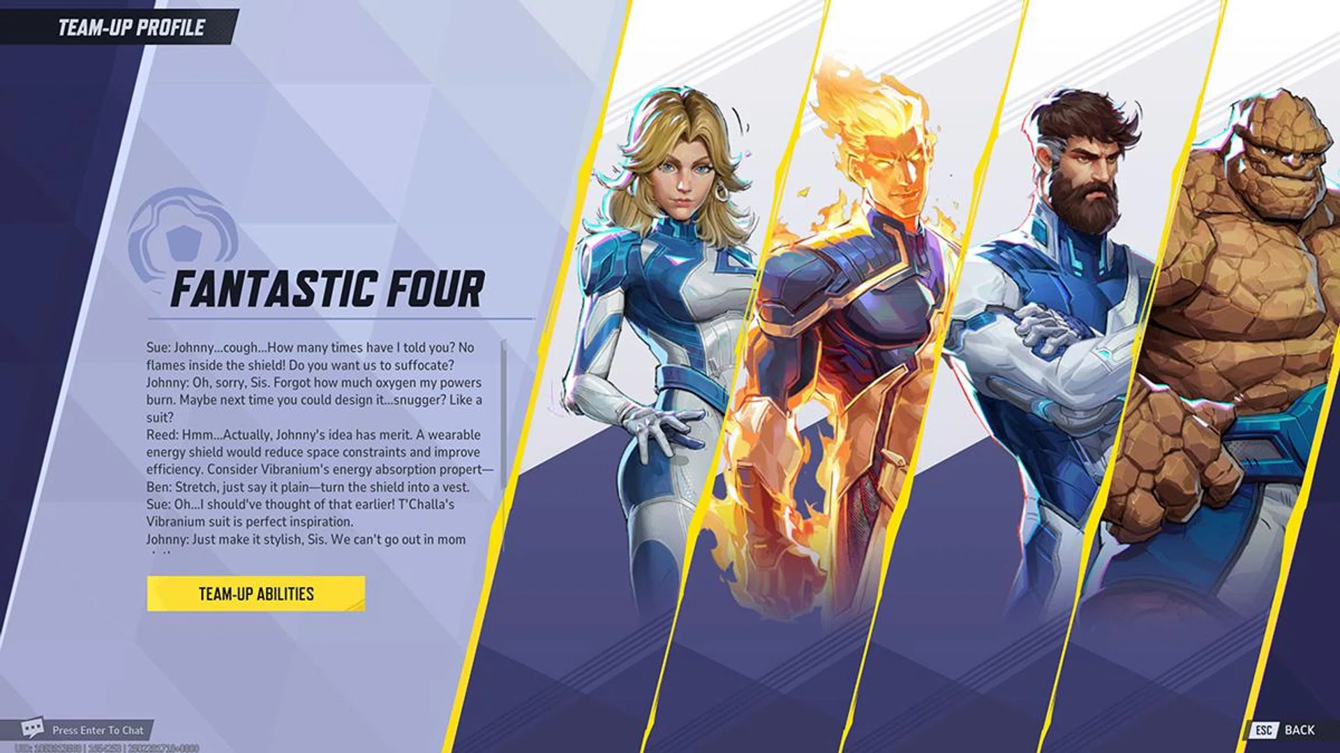 The most recent Team-up, featuring the season's new characters.