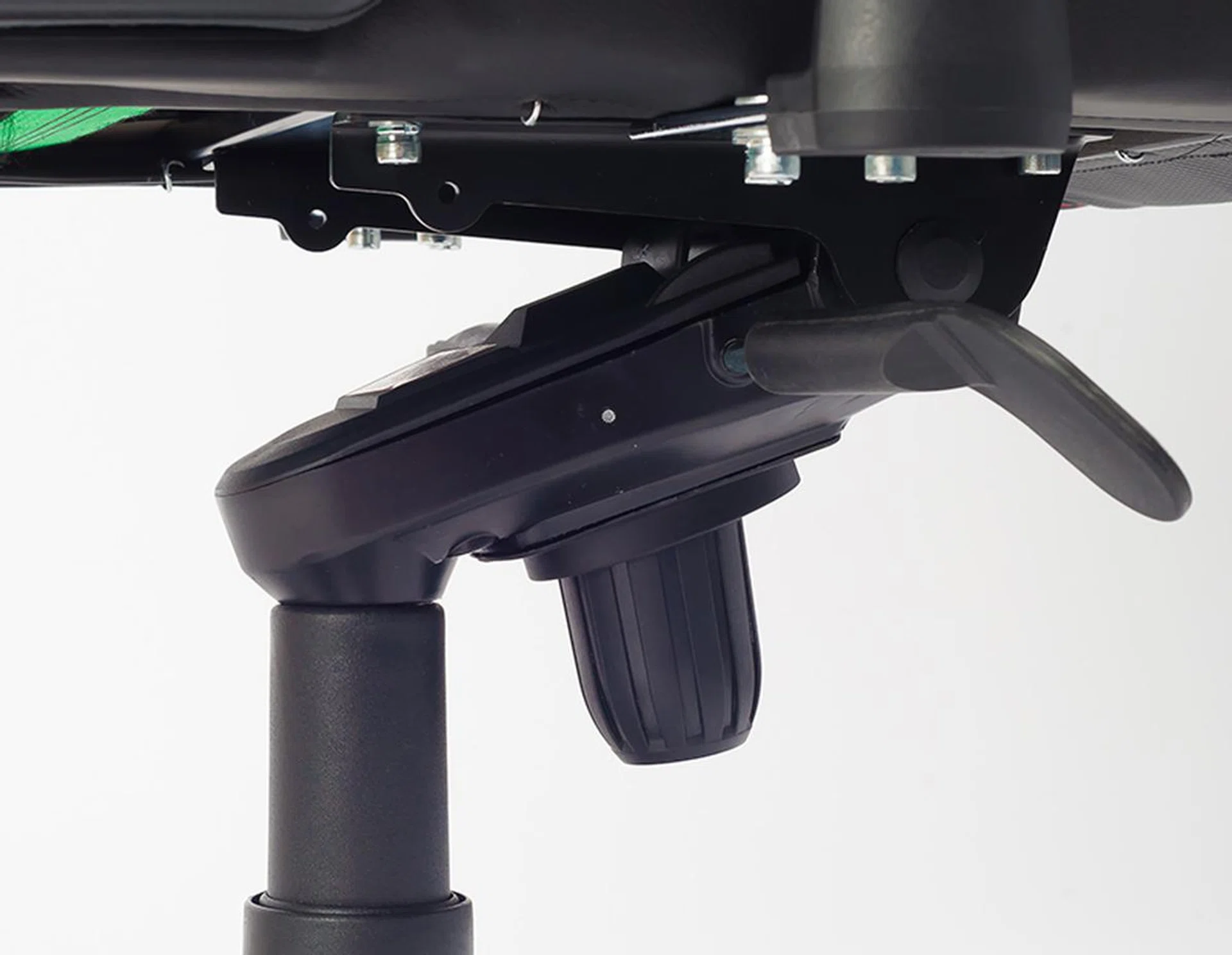 It is now possible to lock the chair at your desired angle of tilt. The lever is pushed down here, which means that tilt has been locked. (Image Source: Secretlab)