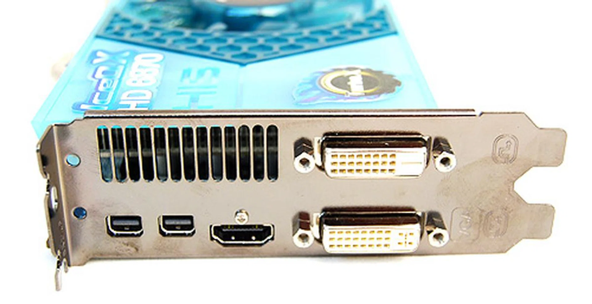 The card features the usual twin DVI ports, single HDMI port and two mini-DisplayPort 1.2 ports.