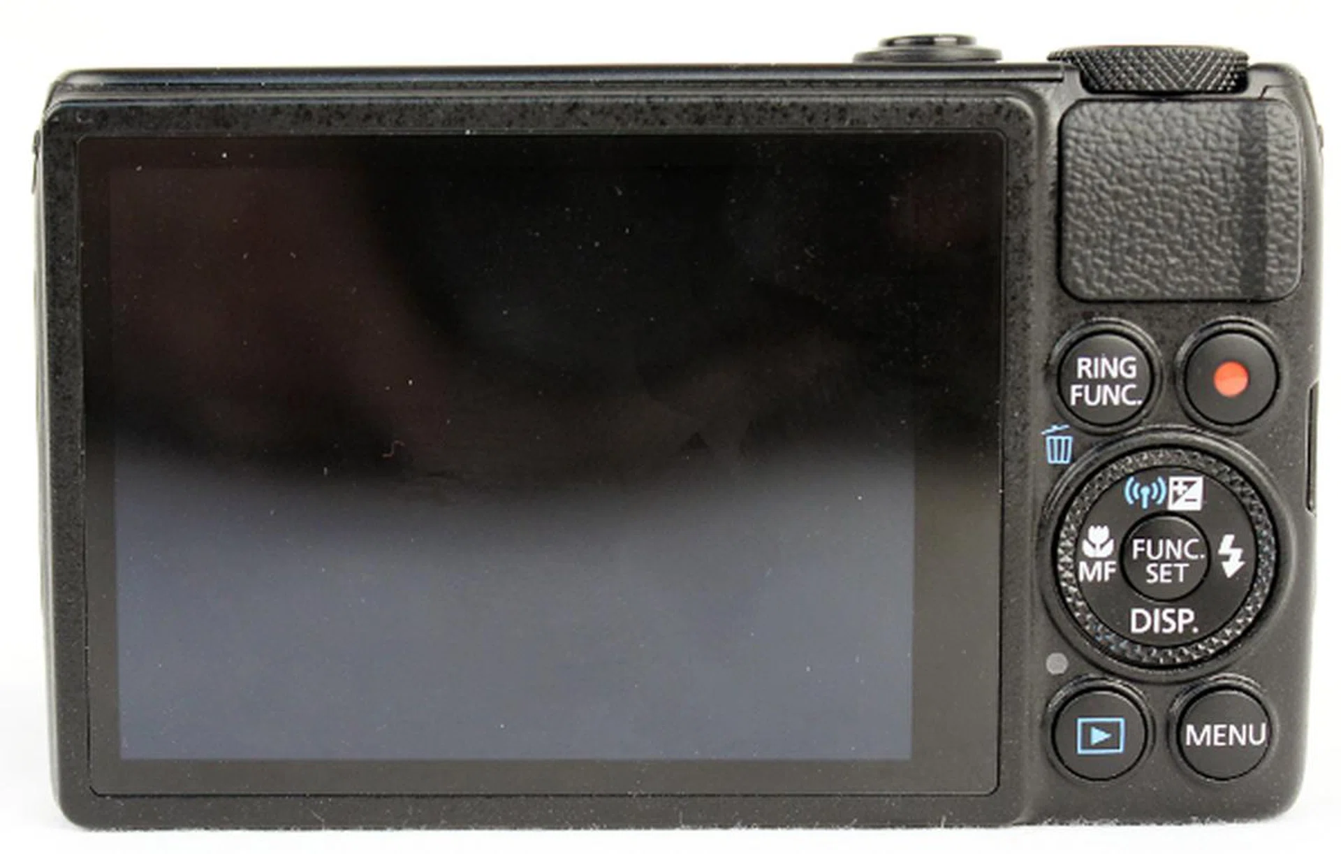 The 3-inch display on the rear is touch-sensitive, something the S120's competitors lack. 