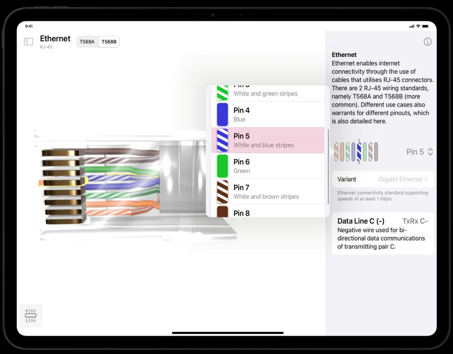 Vincent's Pinouts app. Photo: Apple