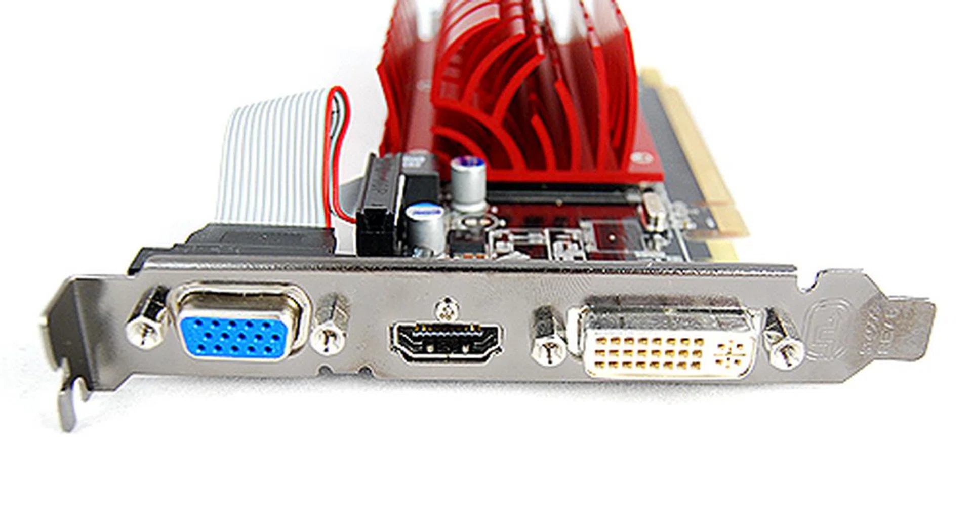 In terms of video outputs, the Radeon HD 5450 gets VGA, DVI and HDMI ports.