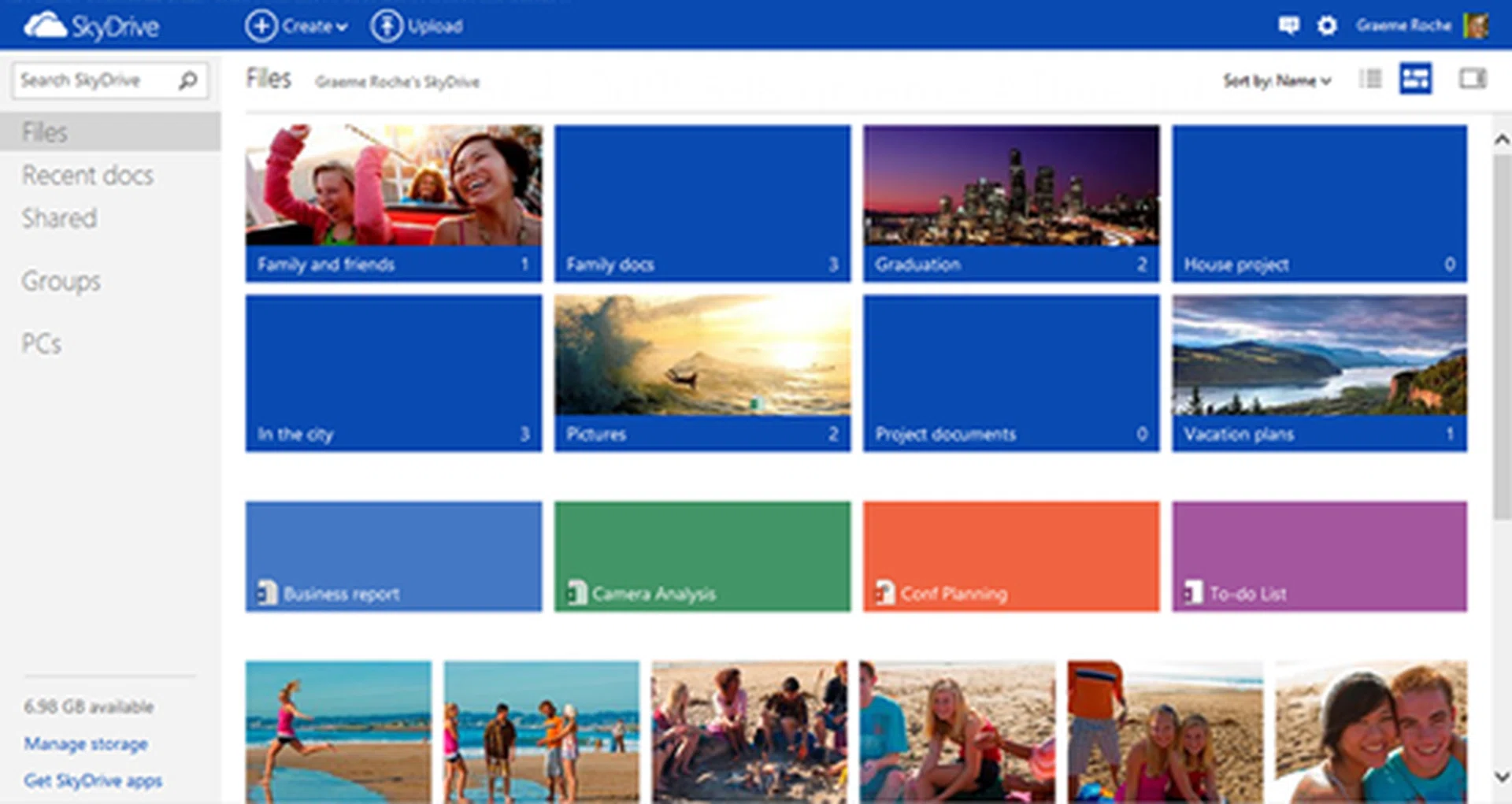 SkyDrive is Microsoft's own cloud storage service, and it will work across not just Windows 8 systems, but also Android, iOS, and Windows Phones devices.