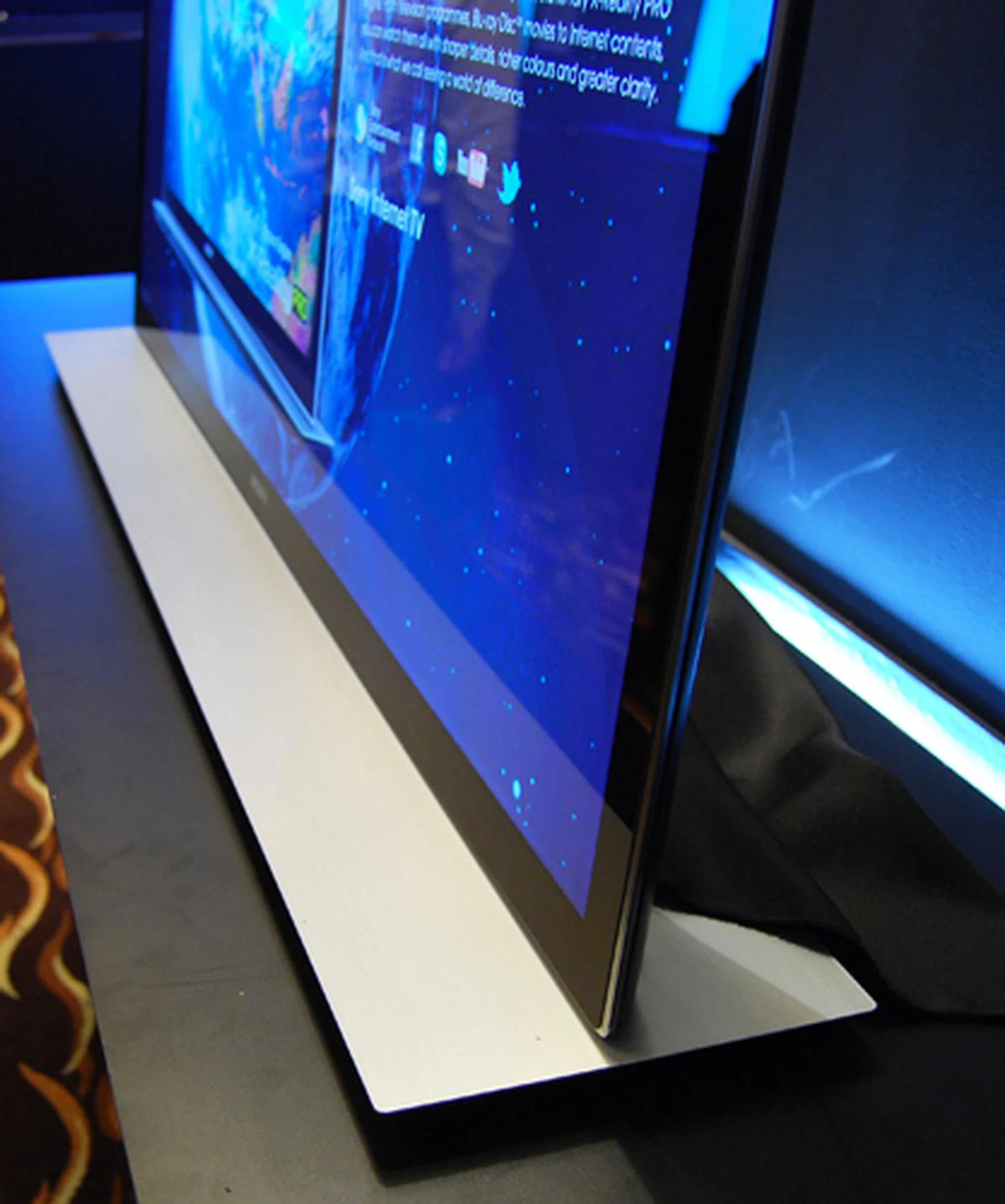 The Bunchin Stand almost makes it look like your TV screen has been placed in a docking station.