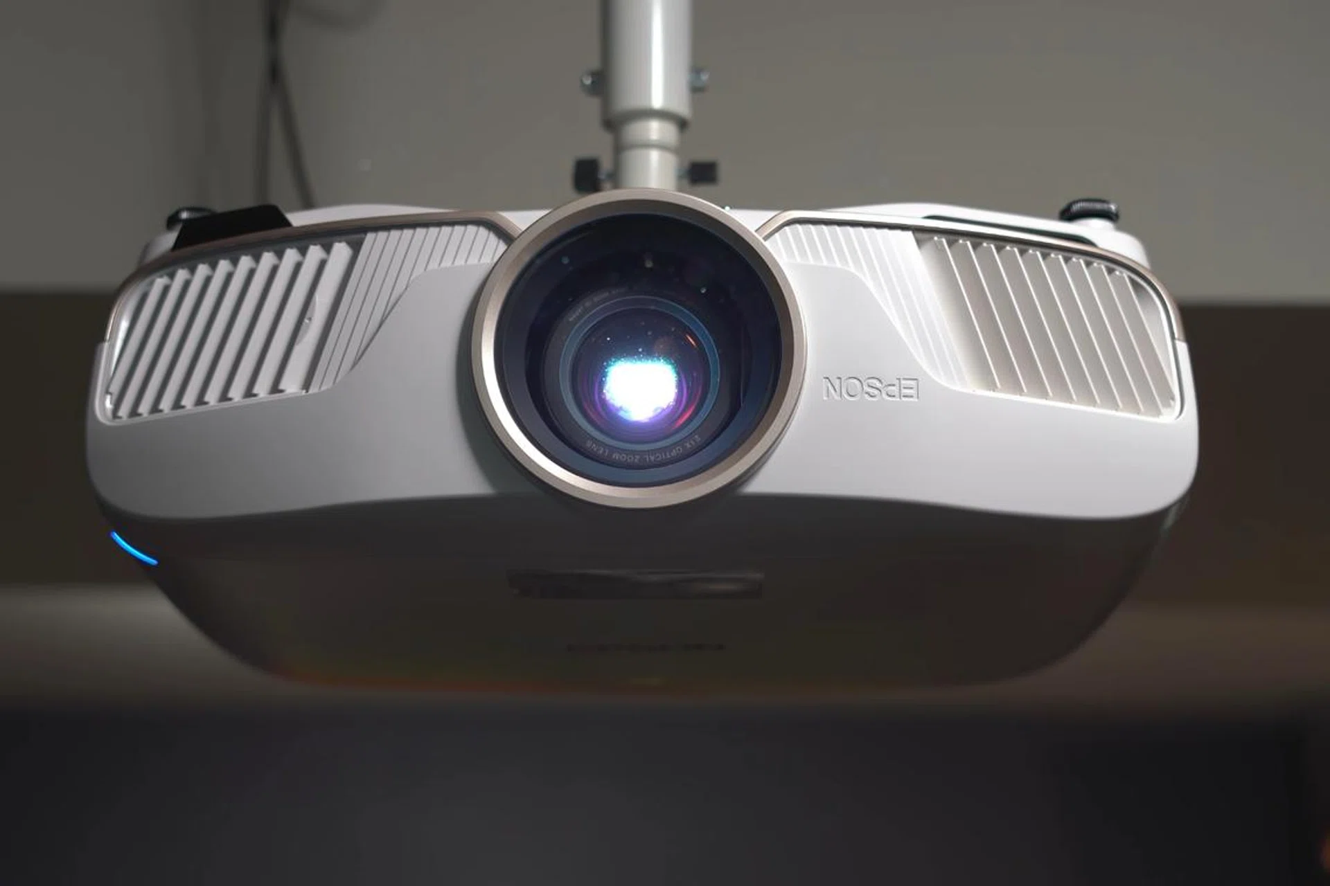 A ceiling mounted projector