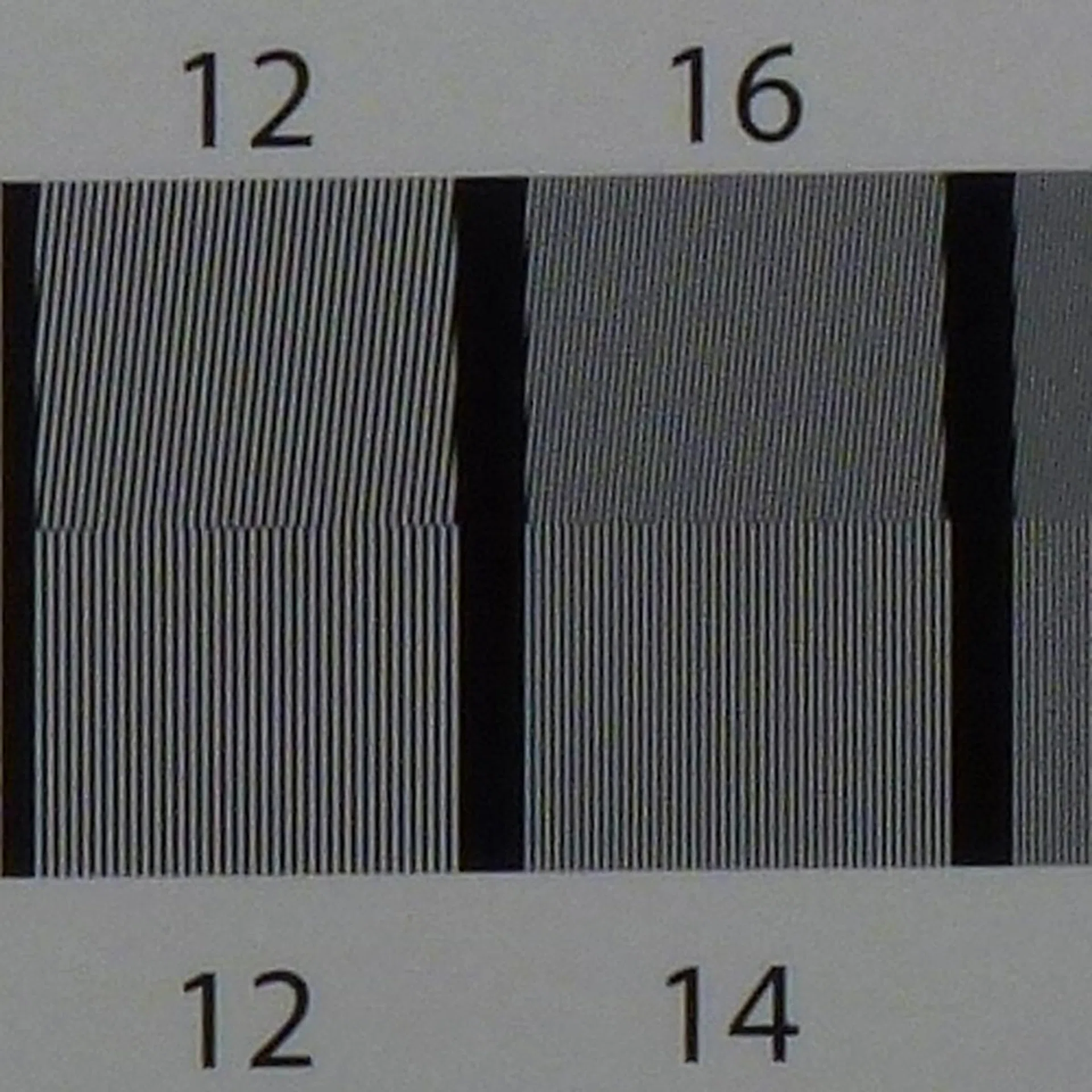 100% crop of our resolution test. Shot at 5x optical zoom (142mm).