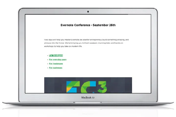 Presentation Mode in Evernote for Mac 5.3.