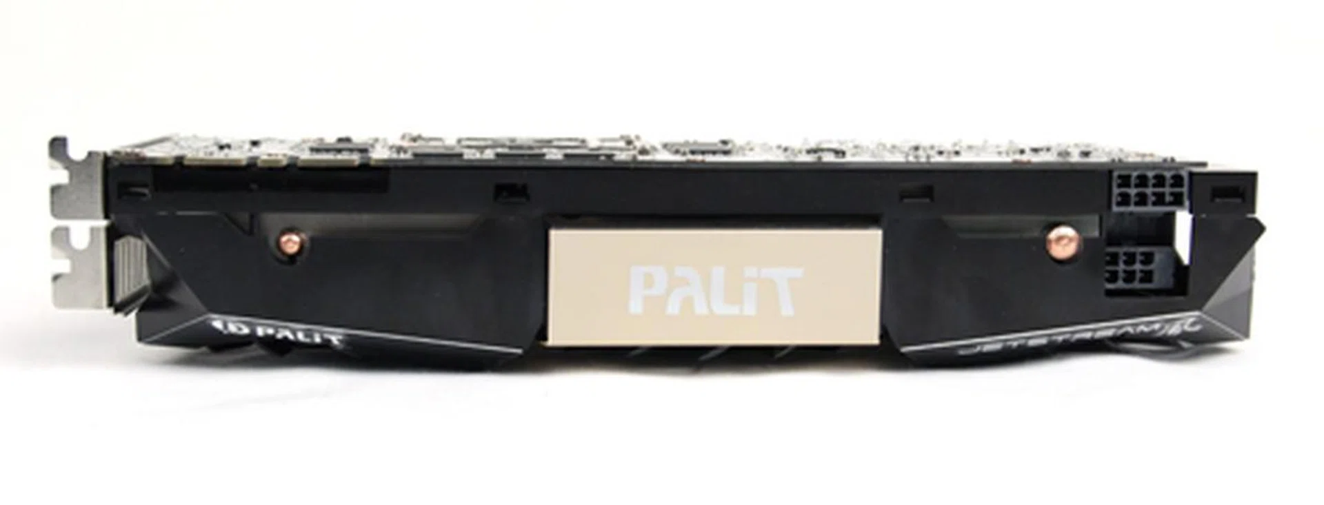 Palit's GTX 680 uses the same staggered power connector positioning as NVIDIA's, but whereas NVIDIA uses 2x 6-pin connectors, Palit uses 1 x 8-pin and 1x 6-pin. This suggests that the extra power input capability to help it overclock better when pushed harder. We'll find out later how it fared in our manual overclocking trials.