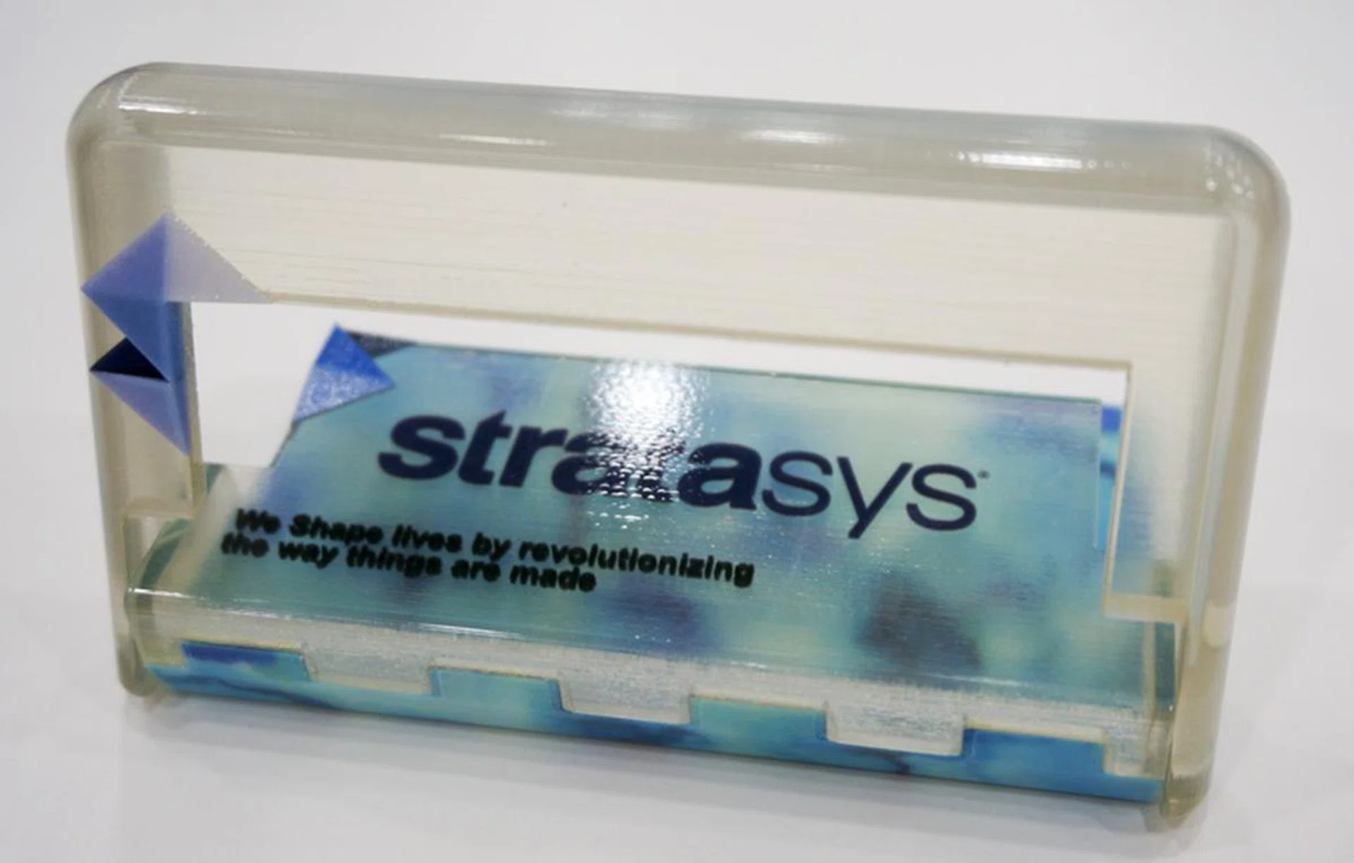 This namecard holder was printed in a single run; no assembly required.