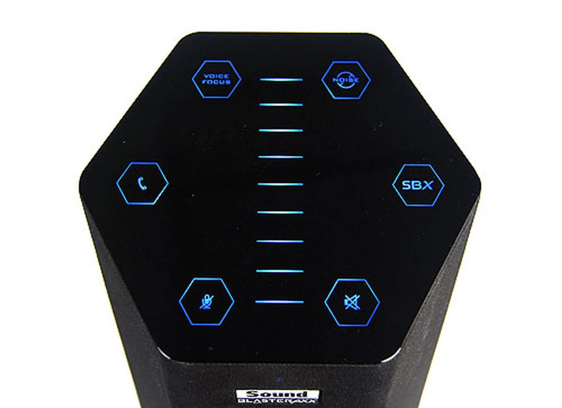 All three models have a resistive touch panel on the top of the speakers for control. With it, you can adjust the volume and activate (or deactivate) the various sound and noise technologies such as SBX Pro Studio and VoiceFocus.