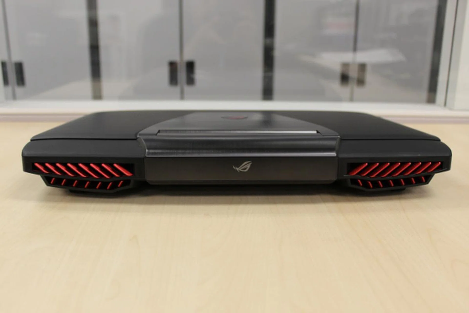 The vents extrude somewhat past the display, which increases the display's stability when upright as they support the lower end of the display.
