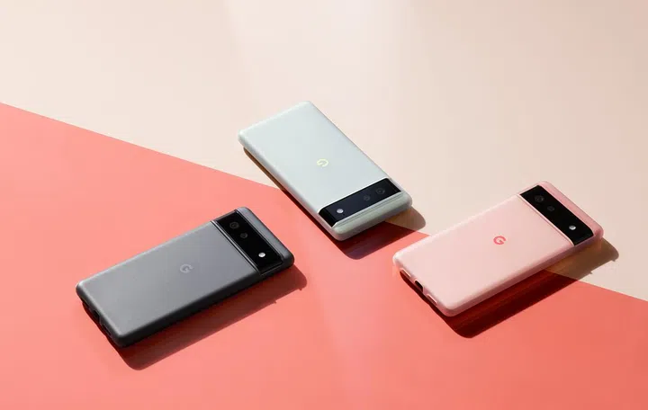 Pixel 6 casings (L to R) Stormy Sky, Light Rain, Cotton Candy.